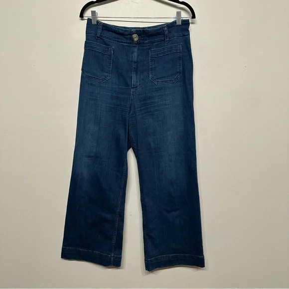 Pilcro Anthropologie The Skippy Wide Leg Sailor Jeans 29 - Picture 4 of 8